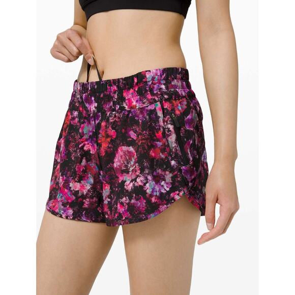 Lululemon Tracker Short V *4" Fluoro Floral Multi Women's 4 - Picture 2 of 9